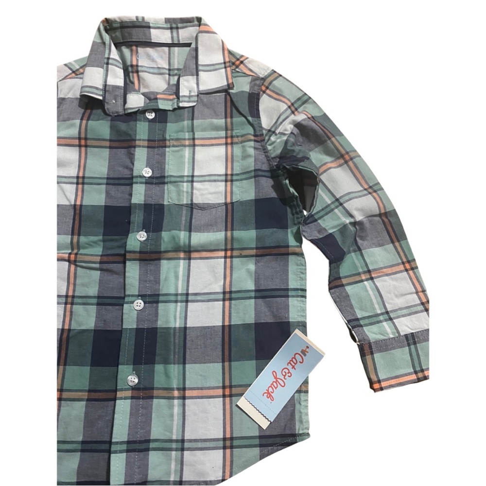 NWT 💙 Cat & Jack Plaid Button Up Shirt
